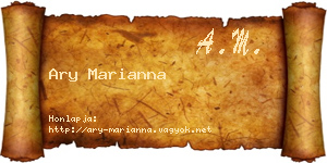 Ary Marianna névjegykártya